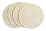 Braided Round Placemats, Cream, 4-pk
