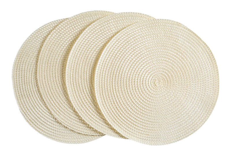 Braided Round Placemats, Cream, 4-pk V5531