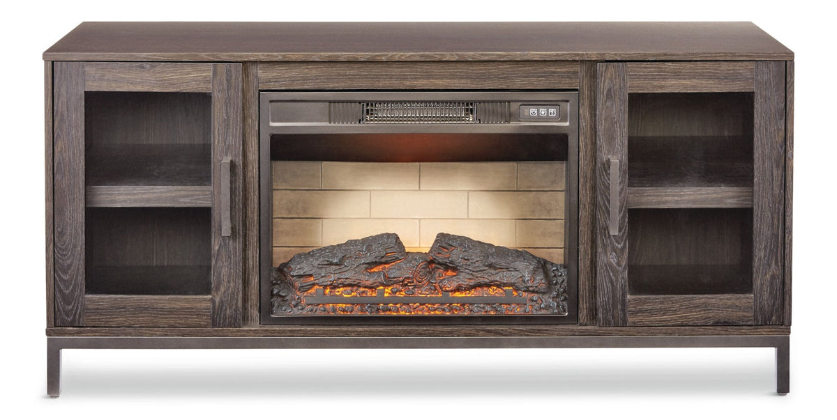 Canmore Media Console Electric Fireplace TV Stand with Fireplace, 54-in, 1400W, Brown