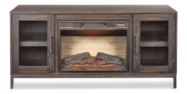 Canmore Media Console Electric Fireplace TV Stand with Fireplace, 54-in, 1400W, Brown A7389