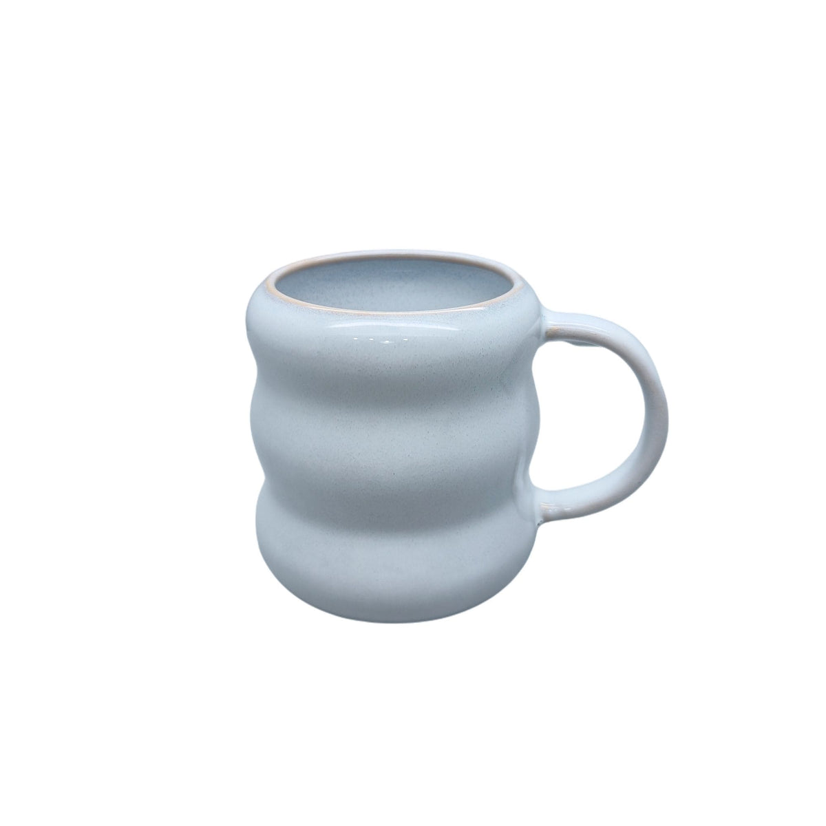 Durable Stoneware Ripple Mug, White, 14-oz