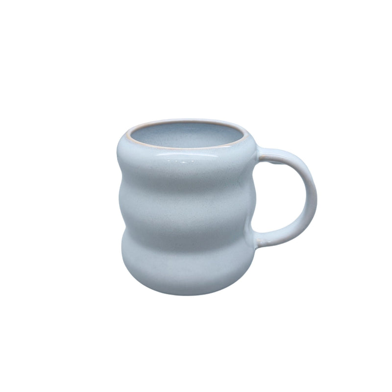 Durable Stoneware Ripple Mug, White, 14-oz E3198