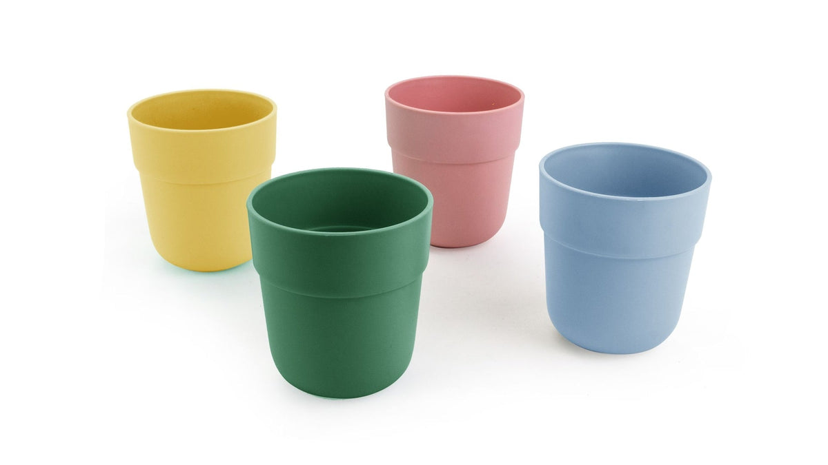 Reusable Plastic Tumbler Cups, BPA Free, Recyclable Material, Suitable for Kids, 4-pk