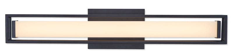 Slade 1-Light Integrated LED Vanity Light, Black, 24-in O1612