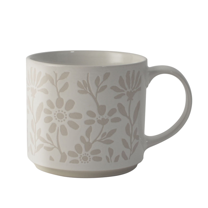 Stackable Floral Stoneware Mug, 16-oz X2994