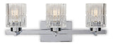 Waverly 3-Light Vanity Light Fixture with Clear Glass Shades, Chrome