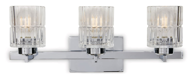 Waverly 3-Light Vanity Light Fixture with Clear Glass Shades, Chrome K6557