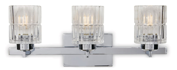 Waverly 3-Light Vanity Light Fixture with Clear Glass Shades, Chrome F6329