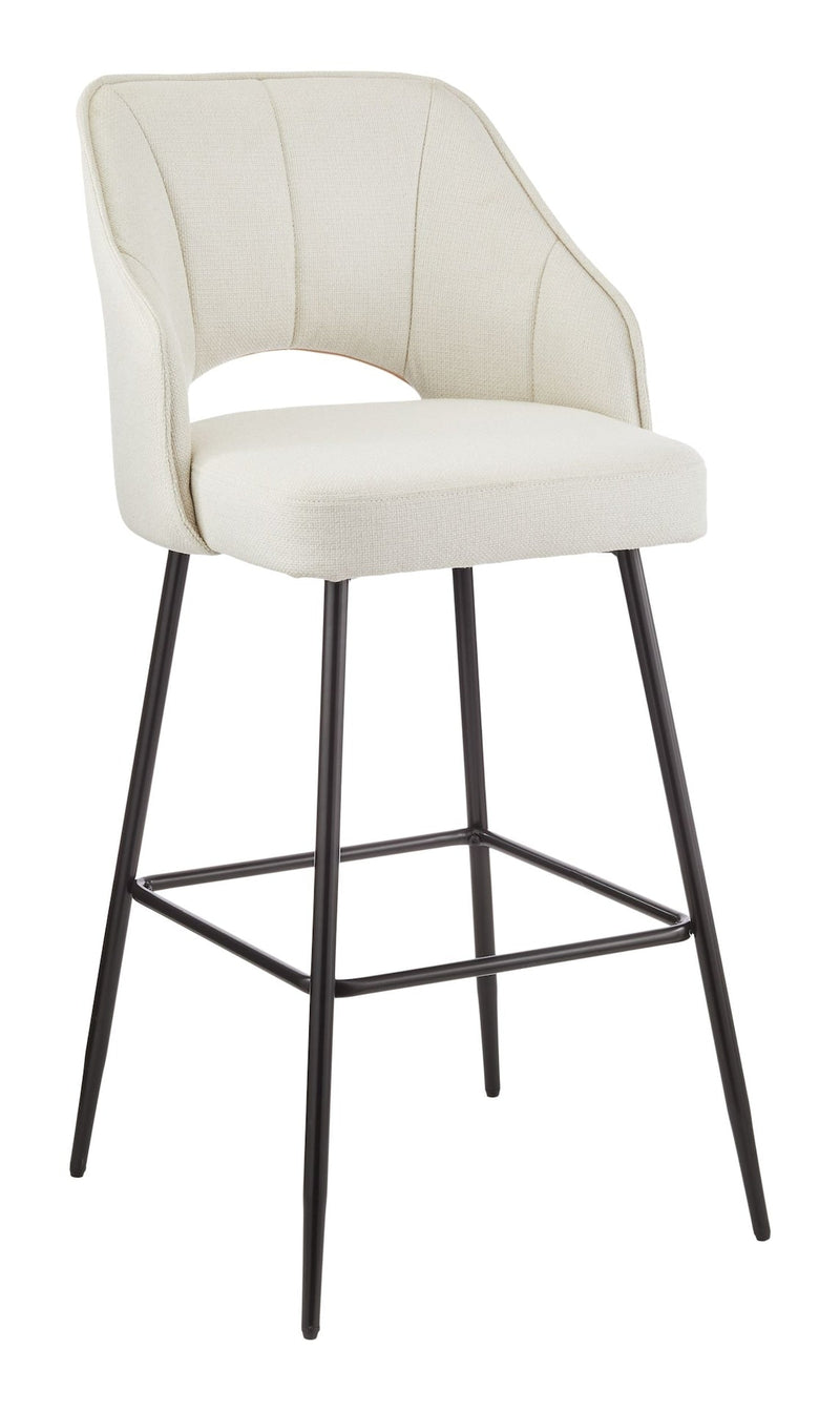 Yael Elegant Elevated Bar Stool with Back Rest, Creme P4718