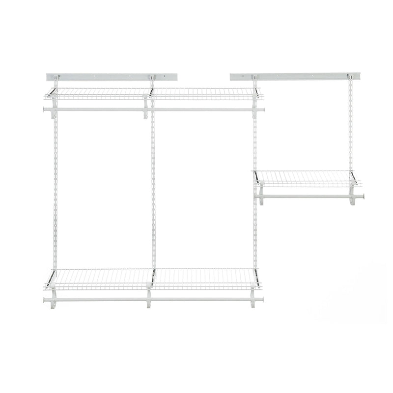 Wire Shelf Track Closet Organizer Kit, White, 4 x 6-ft B7733