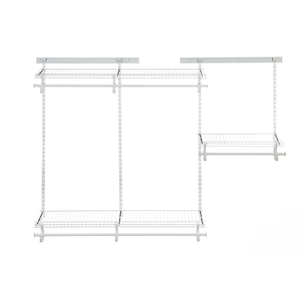 Wire Shelf Track Closet Organizer Kit, White, 4 x 6-ft N1800