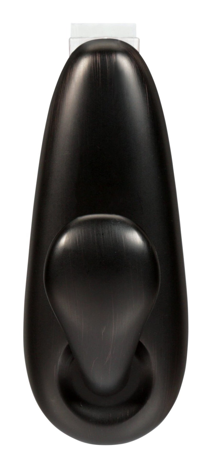 Large Decorative Metallic Hook with Adhesive Strips, Oil Rubbed Bronze, 5-lbs, 1 Strip per Pack