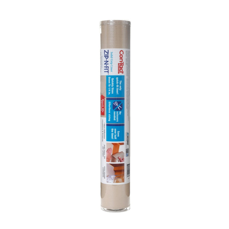 Zip-N-Fit Quick-Fit Non-Slip Solid Grip Shelf/Drawer Liner, Stone, 18-in x 4-ft H4997