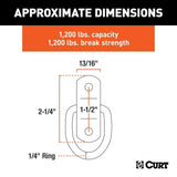 1-in x 1-1/4-in Surface-Mounted Tie-Down D-Rings, 1200-lb, 2-pk