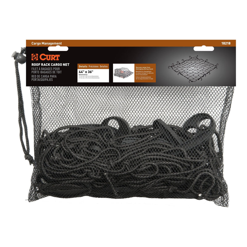 18218 Elastic Cargo Net with Hooks for Roof Basket, 44 x 36-in O3875