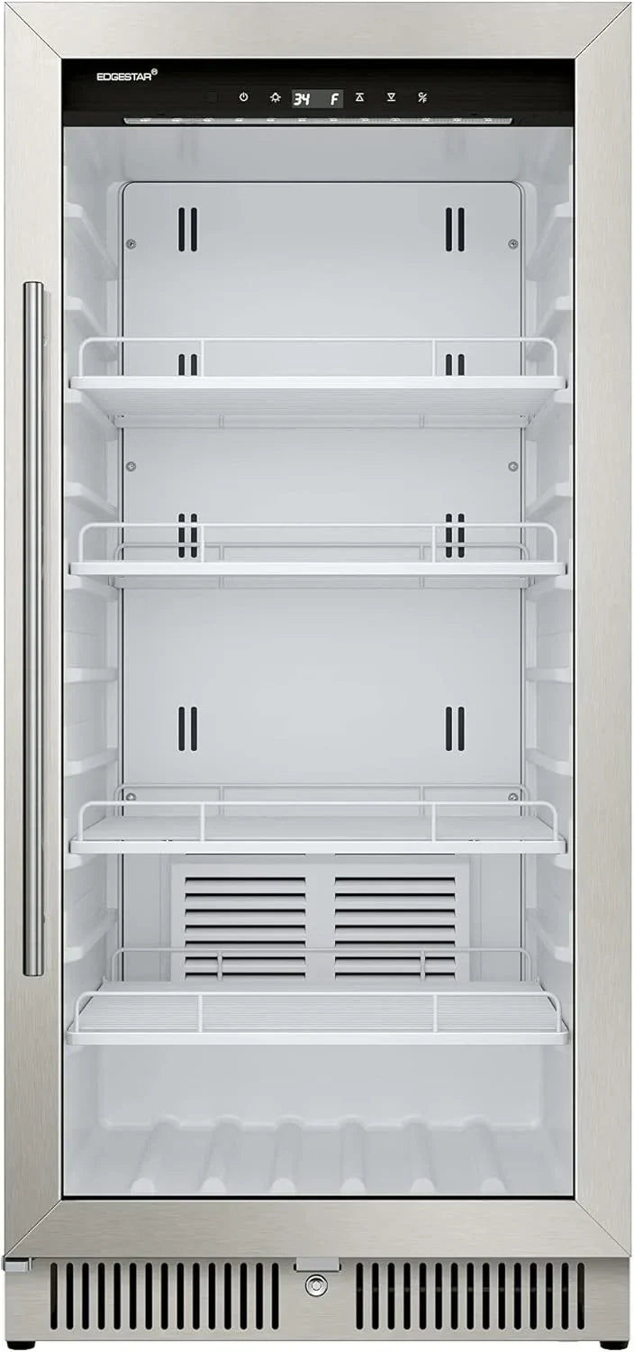 EdgeStar VBM101 22" Wide 10.1 Cu. Ft. Commercial Beverage Merchandiser – Stainless Steel, Temp Alarm, Reversible Door Q1218