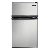 Designer 3.1 cu. ft. Dual Door Compact Fridge with Freezer in Stainless-steel Look