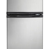 Designer 3.1 cu. ft. Dual Door Compact Fridge with Freezer in Stainless-steel Look
