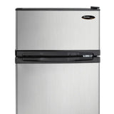 Designer 3.1 cu. ft. Dual Door Compact Fridge with Freezer in Stainless-steel Look