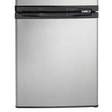 Designer 3.1 cu. ft. Dual Door Compact Fridge with Freezer in Stainless-steel Look