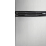 Designer 3.1 cu. ft. Dual Door Compact Fridge with Freezer in Stainless-steel Look