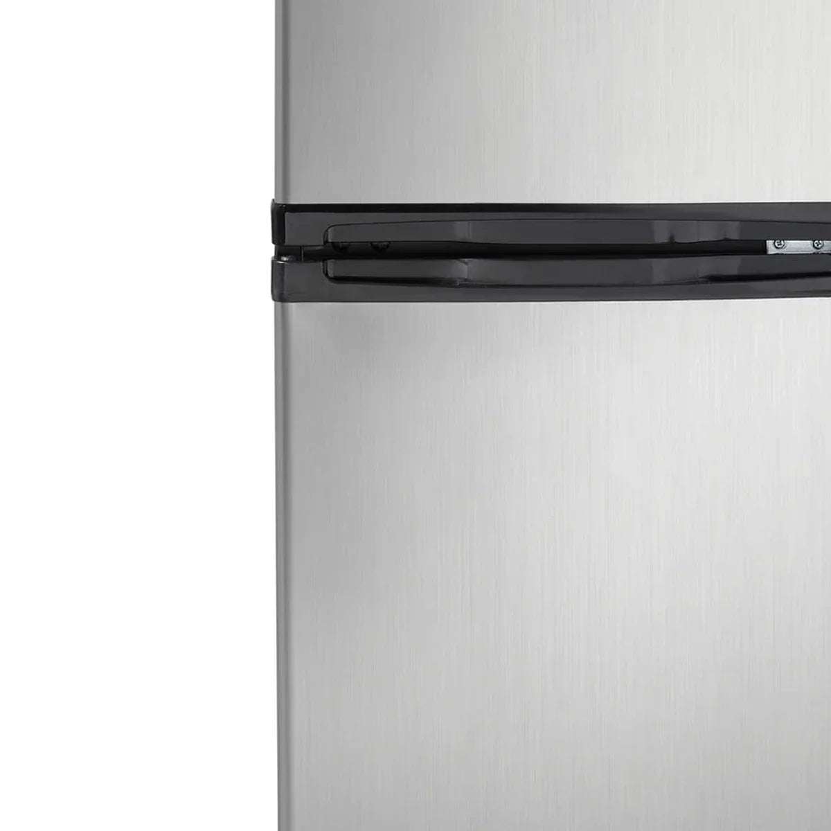 Designer 3.1 cu. ft. Dual Door Compact Fridge with Freezer in Stainless-steel Look