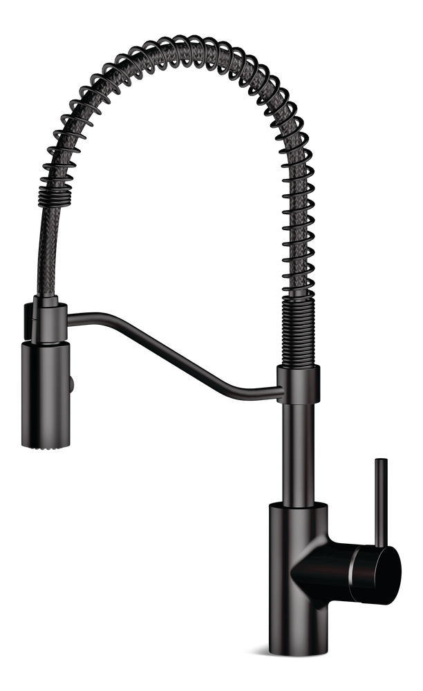 Jasper Single Handle Pull Down Kitchen Faucet, Matte Black F1007