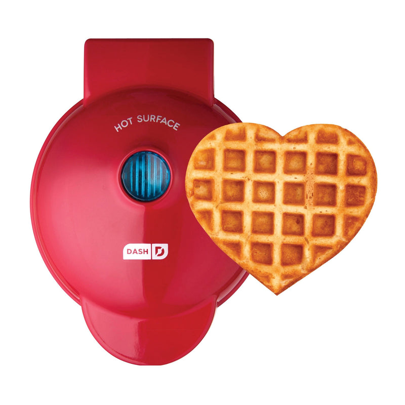 Heart Compact Mini, Non-Stick Waffle Maker, Red T7577