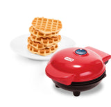 Heart Compact Mini, Non-Stick Waffle Maker, Red
