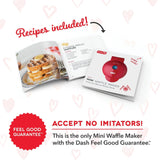 Heart Compact Mini, Non-Stick Waffle Maker, Red