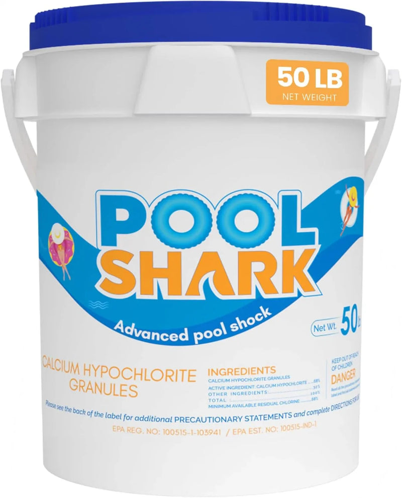 68% Calcium Hypochlorite Pool Shock for Swimming Pools - Chlorine Granules Swimming Pool Shock 50 lbs Bucket - Pool Chlorine for Inground and Above Ground Pool Treatment, Saltwater (50lbs) T9746