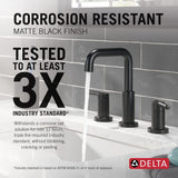 Two Handle Widespread Bathroom Faucet, Matte Black
