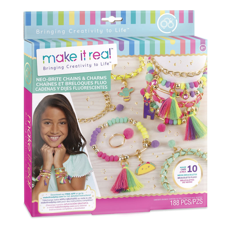 DIY Customizable Friendship Bracelete & Charms, Multi-Coloured, 188-pk, for Arts & Crafts/Birthday Favour I9412