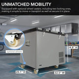 FM-65G 65 Quart Portable Refrigerator and Deep, AC 110V/ DC 12V, Real Chest Freezer for Car, Home, Camping, and RV with-8掳F to 50掳F Temperature Range, Gray, One Size