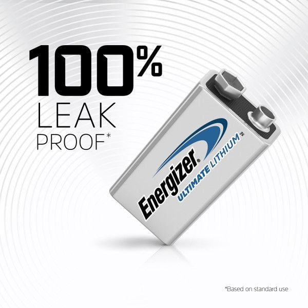 2-pk 9V / 9 Volt Lithium Batteries, EZ Turn Lock, PowerSeal