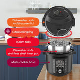 10-in-1 Pressure Cooker, Slow Cooker, Rice/Grain Cooker, Steamer, Sauté, Sous Vide, Yogurt Maker, Sterilizer, and Warmer, Includes App With Over 800 Recipes, Black