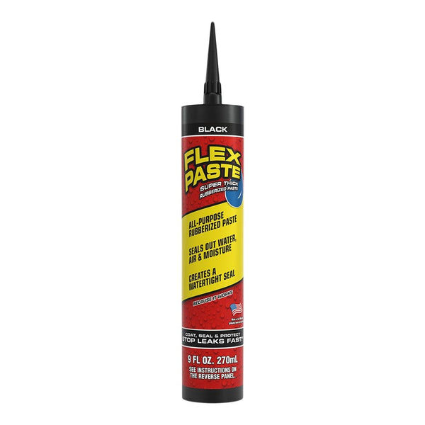 Flex Paste, Super Thick Rubber Paste, Caulk Sealant Leak Protector, Black or White, 9-FL OZ./270 mL H5910
