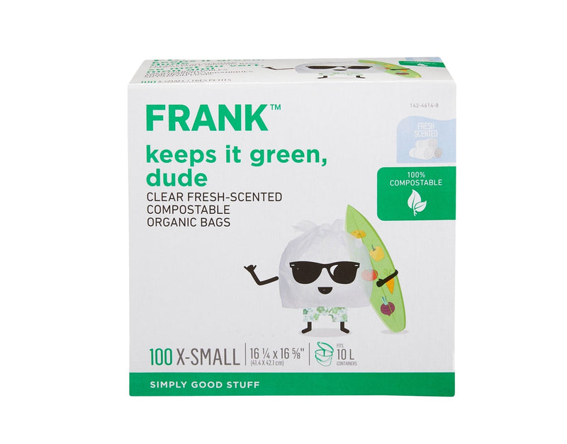 Extra-Small Organic Fresh-Scented Compostable Food Waste Bags, 100-pk, Clear, 10-L U1477