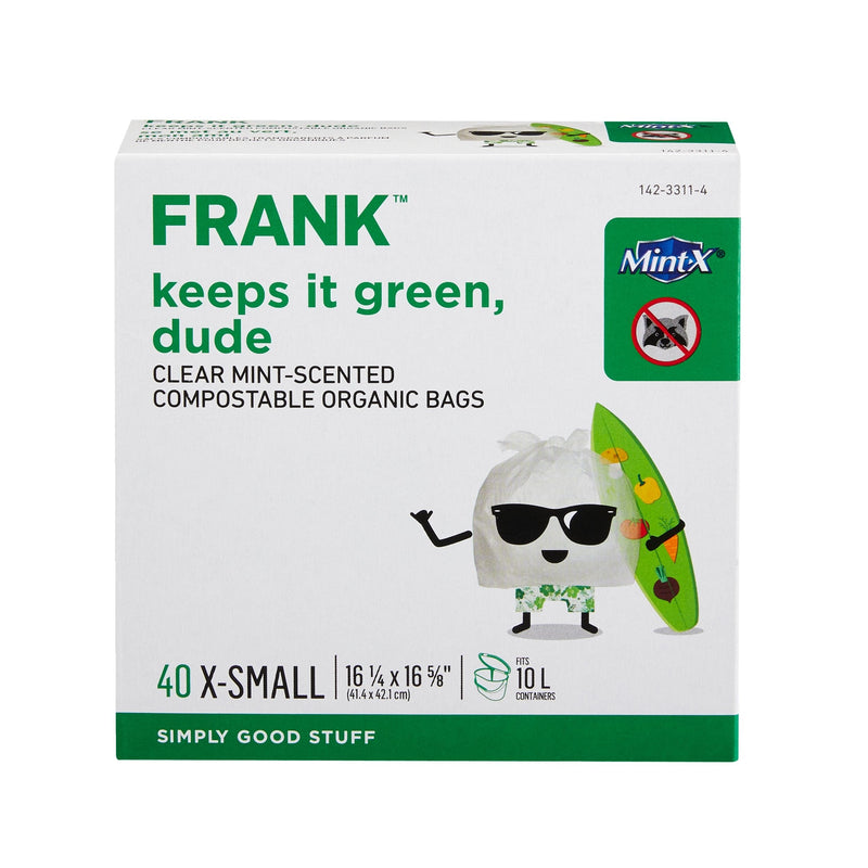 Extra-Small Organic Mint Scented Compostable Food Waste Bags, 40-pk, Clear, 10-L U4711