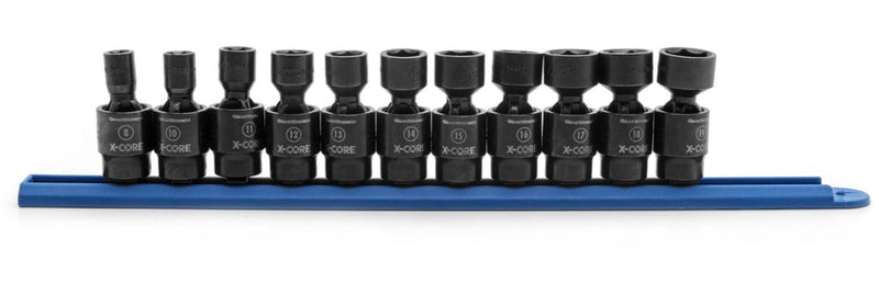 6-Point Standard Drive X-Core Pinless Universal Joint Impact Socket Set, Metric, 3/8-in, 11-pc S3528