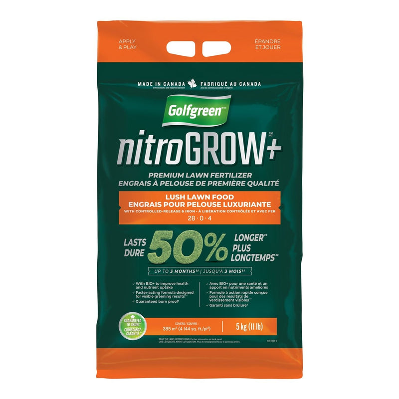 Nitrogrow+ Premium Nitrogen Enriched Lush Lawn Fertilizer, 28-0-4, 5-kg I1366