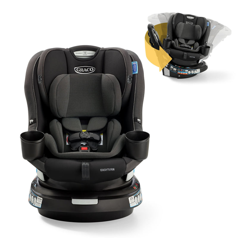 EasyTurn 360 Rotating 2-in-1 Convertible Car Seat, Rear and Forward Facing, Cyran Q4217