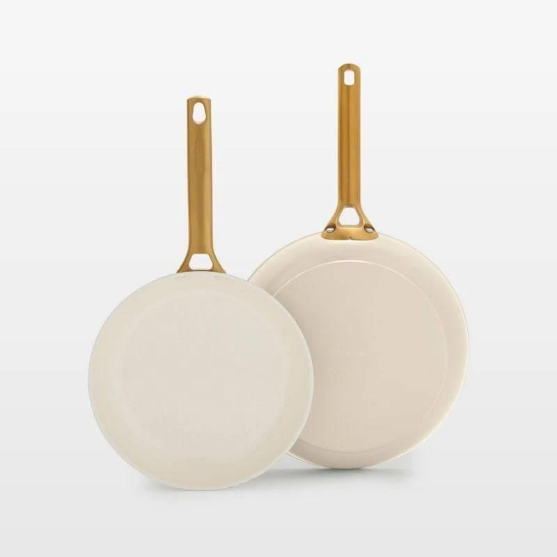 Luxe 2pc Ceramic Frypan set - cream O7599