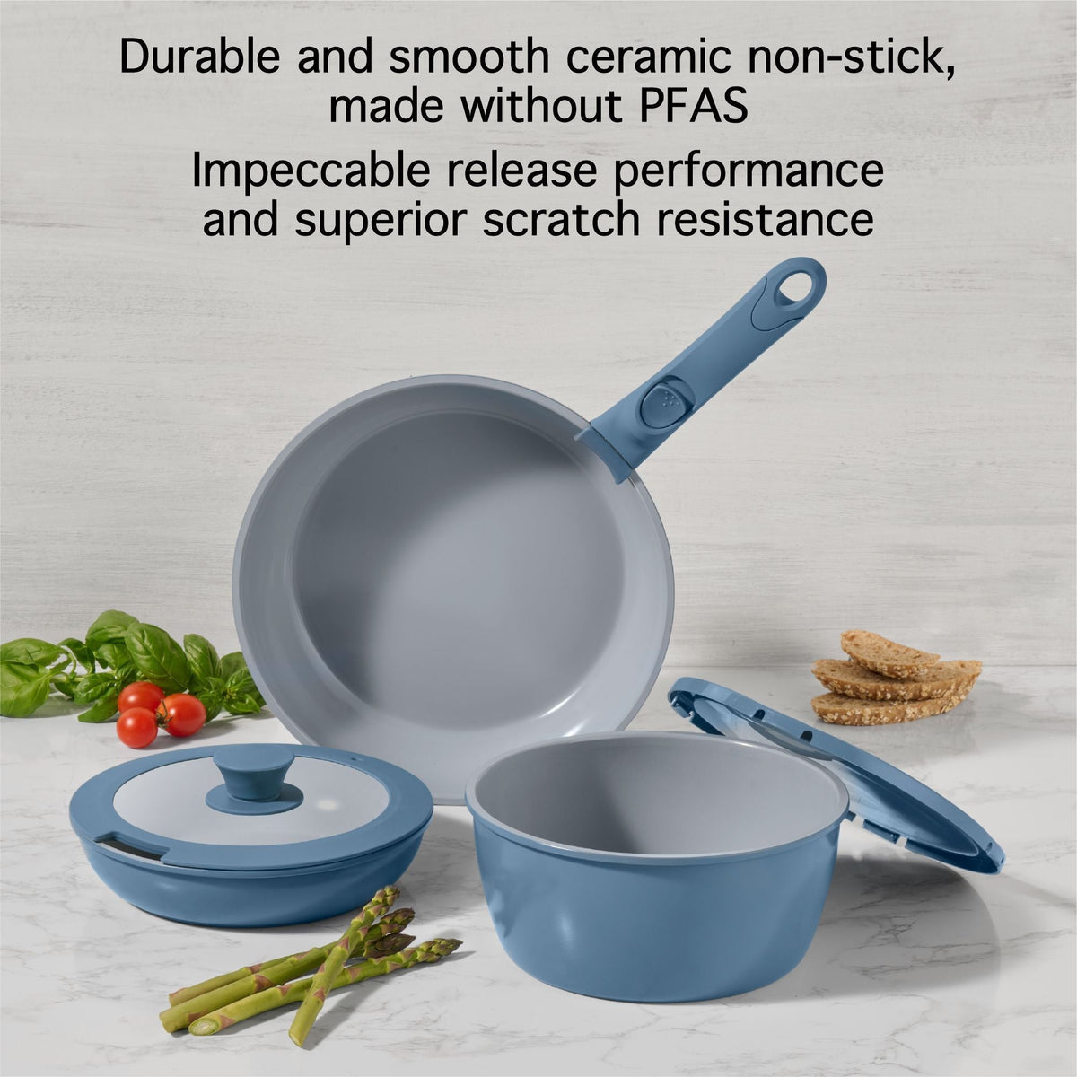 The Rock O Natural Kitchen Set with Detachable Handles, 6-pc