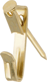 Conventional Picture Hanger, For DrywAll/ Plaster WAll, 30-lb Capacity, Brass Plated, 6-pk