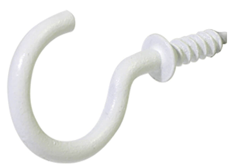 Steel Vinyl Mug Cup Hooks, Screw-In, White, 7/8-in, 40-pk Y9889