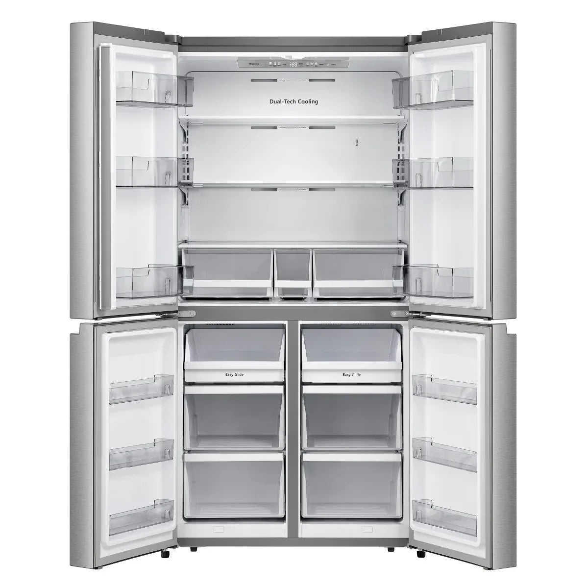 Hisense 31.5 in. 17 cu. ft. Stainless Steel Counter Depth 4-Door Refrigerator with Triple-Zone Function