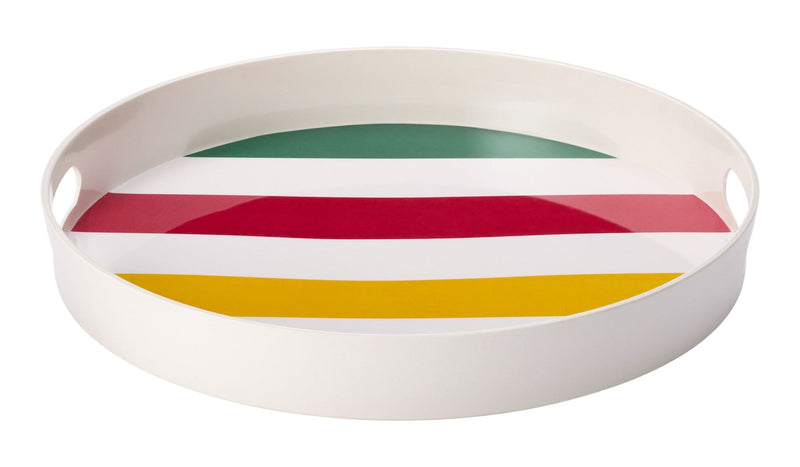 Stripes Round Melamine Tray, Multi-Coloured E644