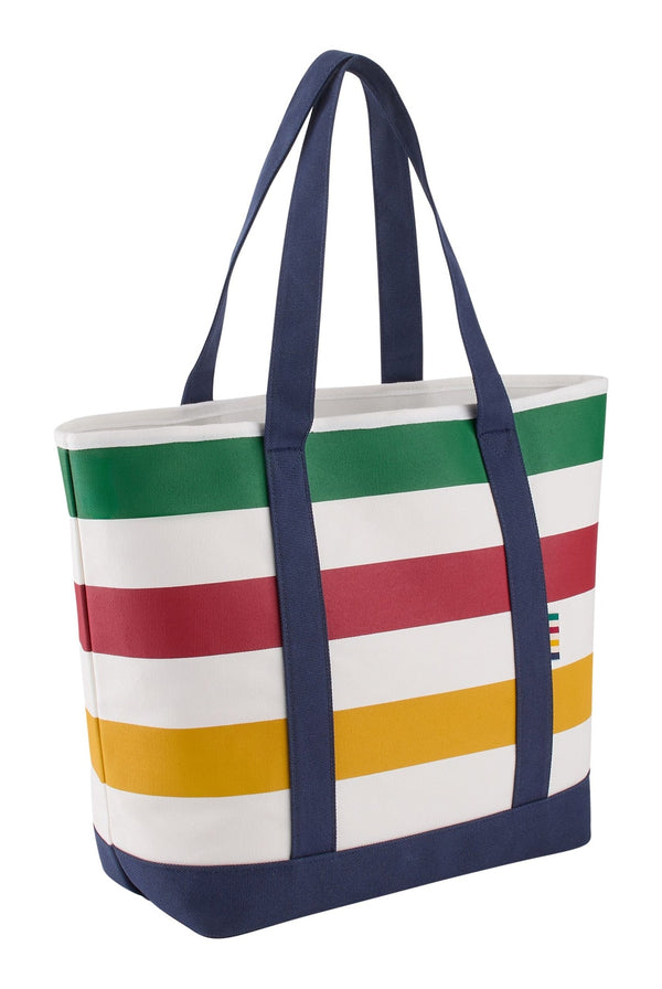 Stripes Signature Canvas Tote Bag, 7.5-in, Navy B2490