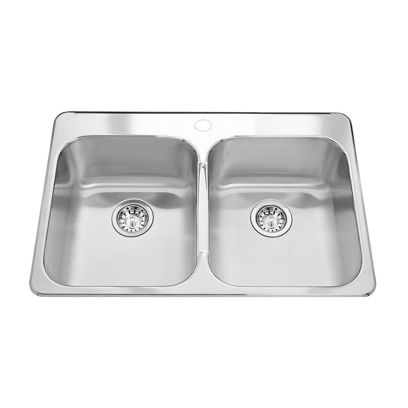 Kitchen Top Mount Double Ledgeback Sink, 8 inch deep R9463